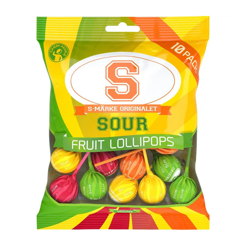 S-Sign Sour Fruit Lollies 130g